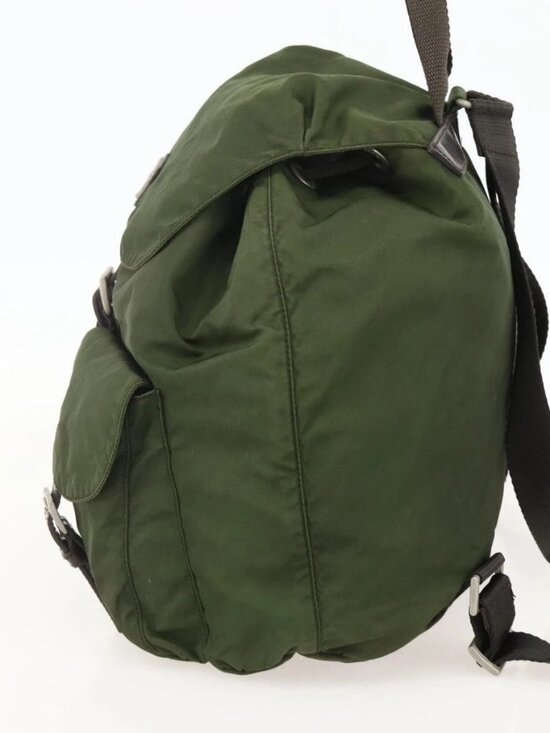 PRADA Backpack Nylon Green Silver Auth bs34371 main image 6